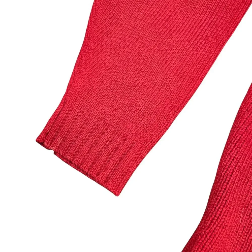 Vintage‎ Polo By Ralph Lauren Sweater Mens XL Red Lambs Wool V Neck Grandpa